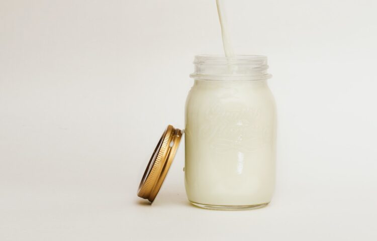 mason jar filled with smoothie